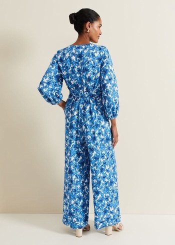 Phase Eight Rosey Floral Zip Dress Blue Canada | CEYLSM-736